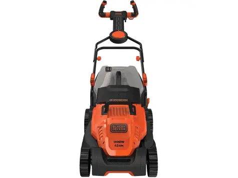 BLACK+DECKER BEMW481ES-QS - Cortacésped 1800W, Ancho 42 cm, 6 alturas, Empuñadura EASYTEER, Cómodo