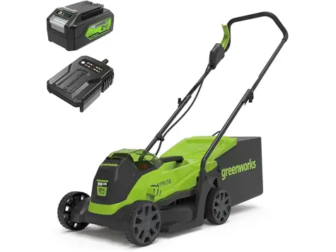 Cortacésped Inalámbrico Greenworks 24V 33cm Brushless con Bolsa de 30L (Batería y Cargador)