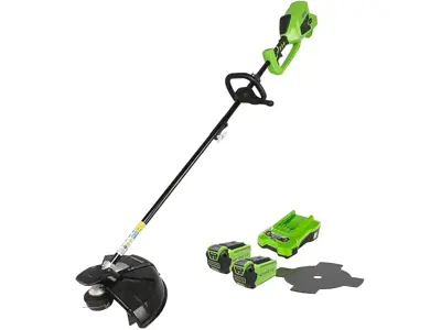 Greenworks GD40BCK2X - Desbrozadora a Batería, 40cm, 2 Baterías