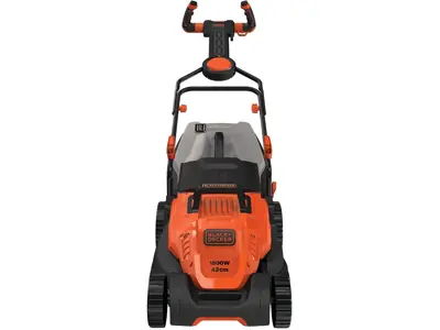 BLACK+DECKER BEMW481ES-QS - Cortacésped 1800W, Ancho 42 cm, 6 alturas, Empuñadura EASYTEER, Cómodo