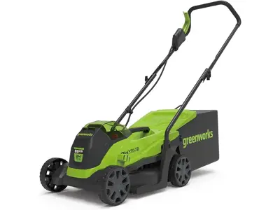 Greenworks GD24LM33: Cortacésped inalámbrico de 24V con batería de 2Ah