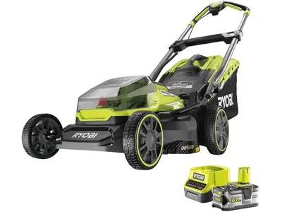 Cortacésped Eléc. RYOBI Brushless 18V - Recoge y Mulching - Batería 5,0Ah - RY18LMX40A-150